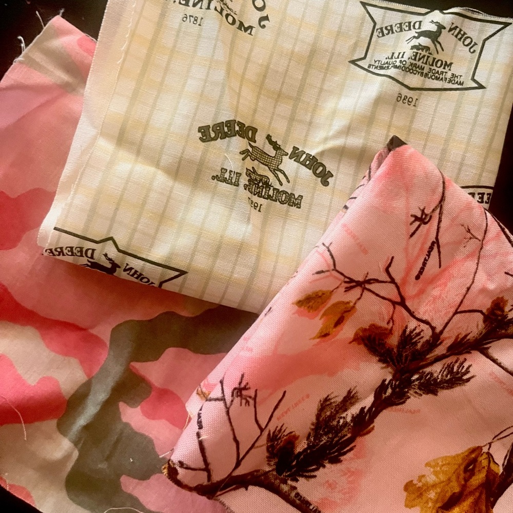 John Deere Pink and Cream Fabric Set